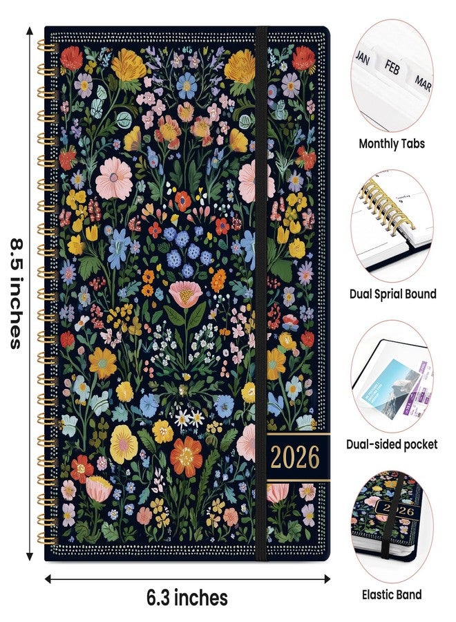 ZOTIA 2026 Planner, Weekly and Monthly Planner for Women, January 2026 to December 2026, Pretty Hardcover 2026 Calendar Planner Book with Tabs, Inner Pocket, Spiral Bound, Perfect Office Home School - Image 4