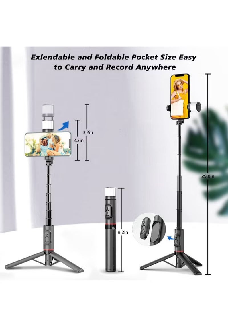 Raxoom 41 Inch Selfie Stick Phone Tripod with Wireless Remote Extendable Tripod Stand 360 Rotation with 2 LED Fill Light Compatible with iPhone 15 14 pro Android Samsung Smartphone - Image 4