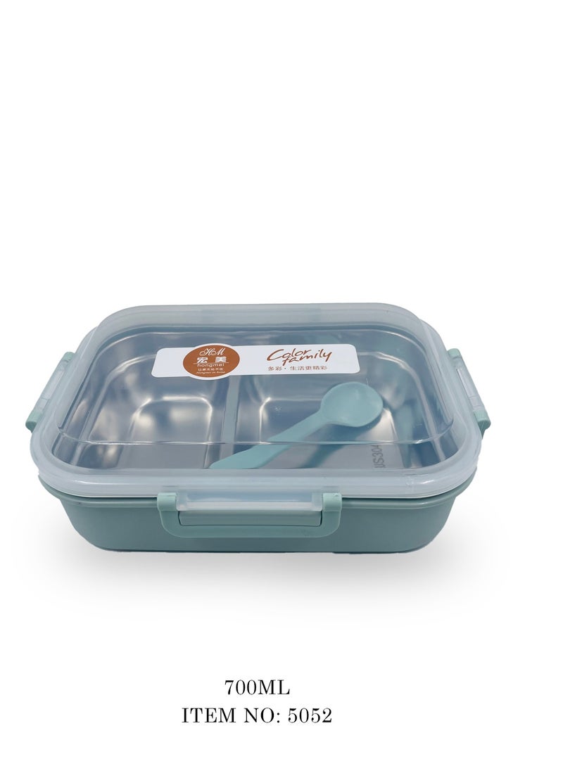 Generic - Stainless Steel Lunch Box 700 ml with Hot Water Warm Function, Silicone Seal, and Spoon - Ideal for Kids, Adults, and Office Use. - Image 1