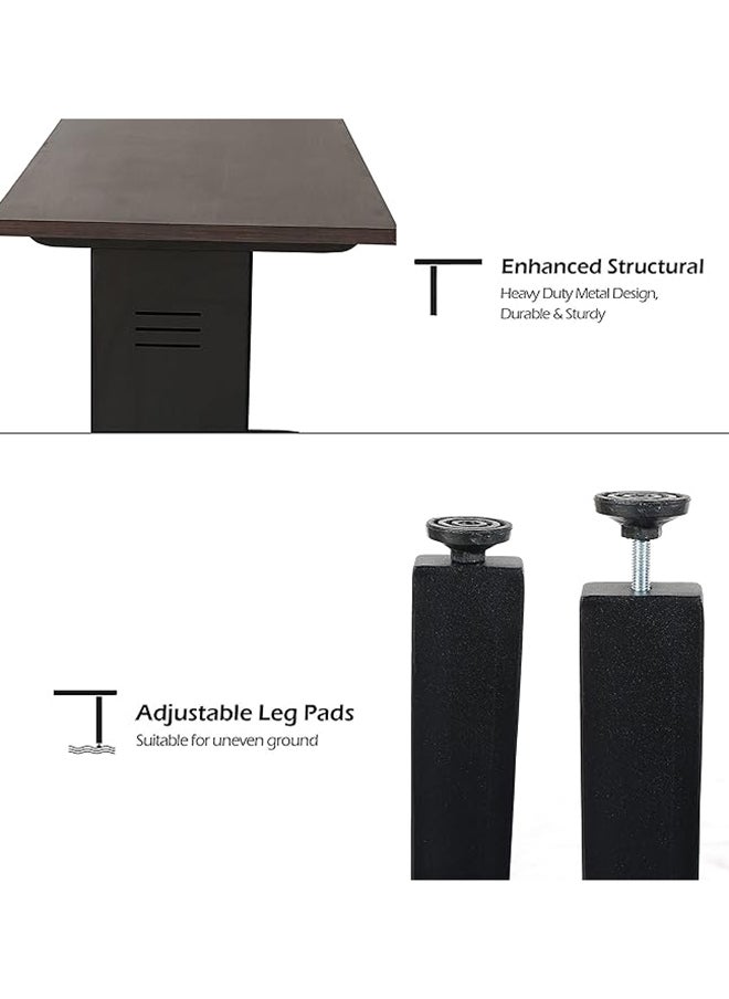 Steel Workstation Desk with Adjustable Height and Wooden Top Black 75x120x60cm - pzsku/ZAC70011651AE88A29894Z/45/_/1715803261/3db46299-7633-4bcb-85ae-838fee83c85f