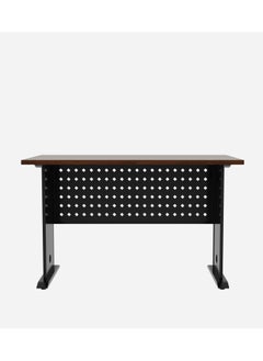 RIGID Steel Workstation Desk with Adjustable Height and Wooden Top Black 75x120x60cm  - Image 5