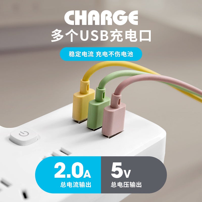 محول مقبس المكتب توصيل USB توسيع منزلي متعدد الوظائف لوحة توصيل لاسلكية متعددة المقابس مع أضواء - Image 3