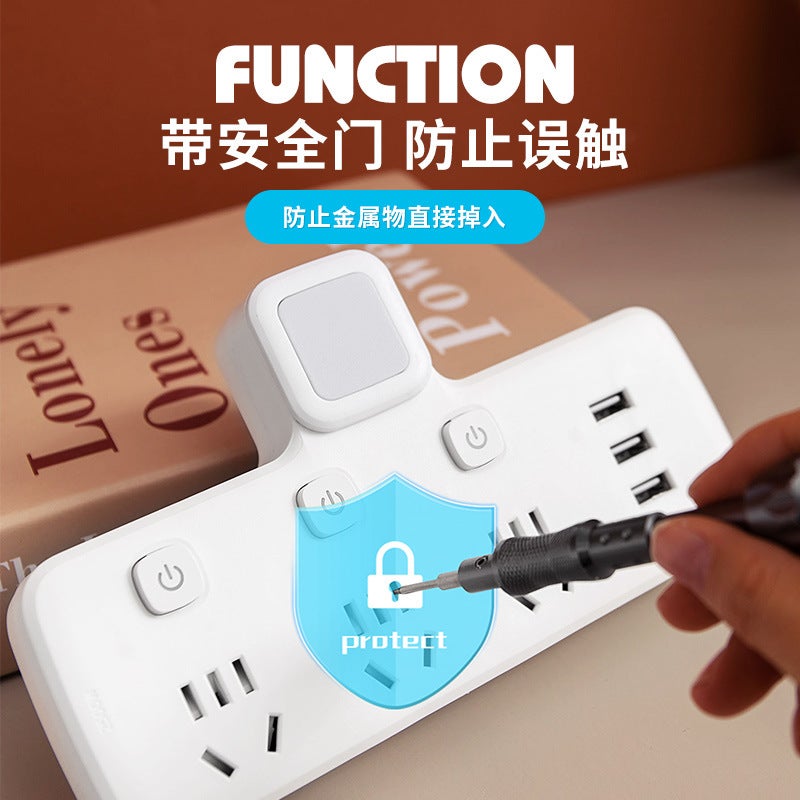 محول مقبس المكتب توصيل USB توسيع منزلي متعدد الوظائف لوحة توصيل لاسلكية متعددة المقابس مع أضواء - Image 5