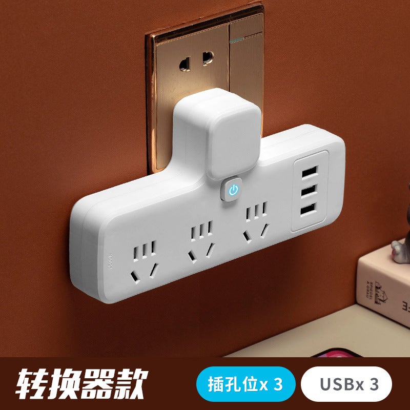 محول مقبس المكتب توصيل USB توسيع منزلي متعدد الوظائف لوحة توصيل لاسلكية متعددة المقابس مع أضواء - Image 1