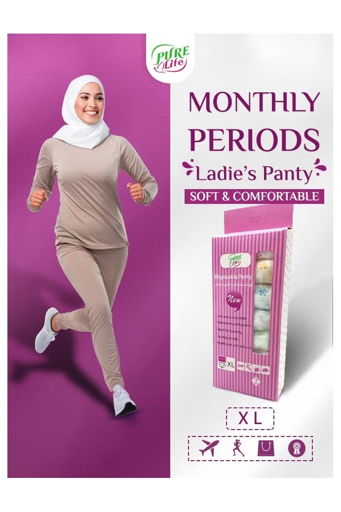 Pure Life Pure Life Disposable Panty – Size XL, Soft & Comfortable One-Time Use Underwear for Women - Image 3