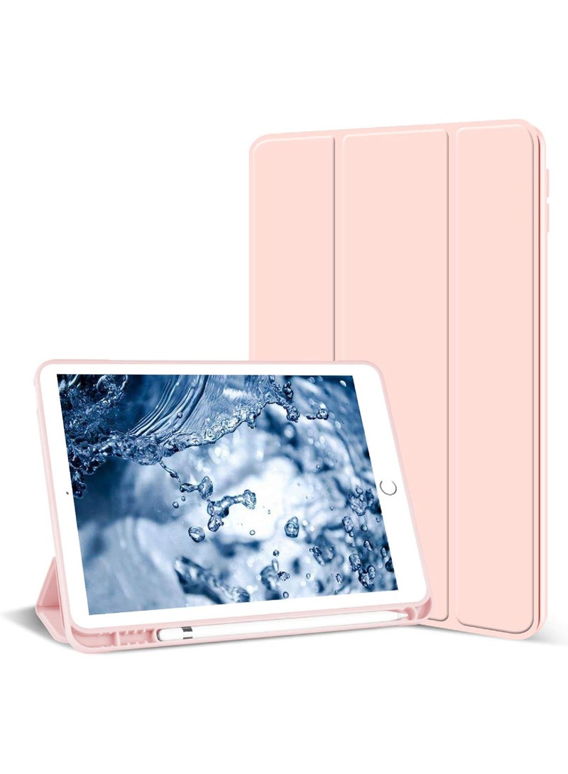 روك بو حافظة لجهاز iPad من الجيل التاسع/الثامن/السابع مقاس 10.2 بوصة مع خاصية السكون/التشغيل التلقائي، حافظة ذكية خفيفة الوزن قابلة للطي ثلاثية الطيات مع حامل قلم رصاص لجهاز iPad 10.2 2021/2020/2019 - Image 1