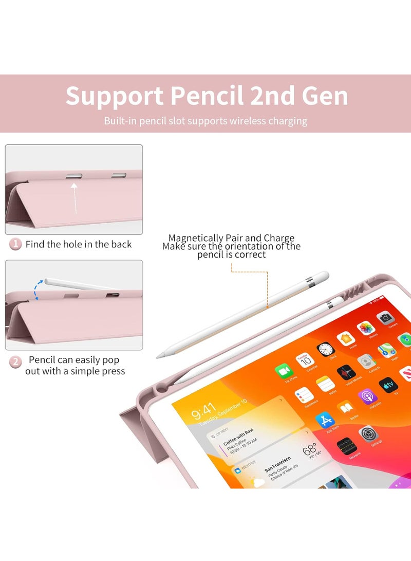 روك بو حافظة لجهاز iPad من الجيل التاسع/الثامن/السابع مقاس 10.2 بوصة مع خاصية السكون/التشغيل التلقائي، حافظة ذكية خفيفة الوزن قابلة للطي ثلاثية الطيات مع حامل قلم رصاص لجهاز iPad 10.2 2021/2020/2019 - Image 4