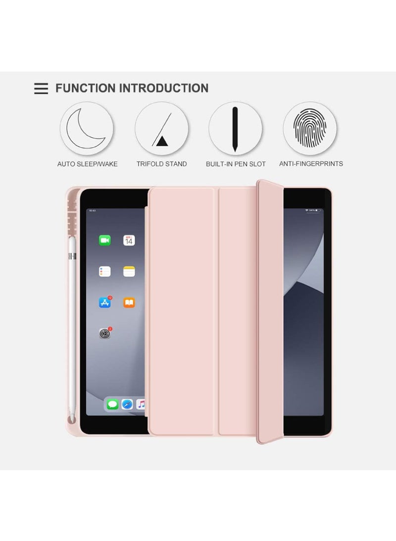 روك بو حافظة لجهاز iPad من الجيل التاسع/الثامن/السابع مقاس 10.2 بوصة مع خاصية السكون/التشغيل التلقائي، حافظة ذكية خفيفة الوزن قابلة للطي ثلاثية الطيات مع حامل قلم رصاص لجهاز iPad 10.2 2021/2020/2019 - Image 3