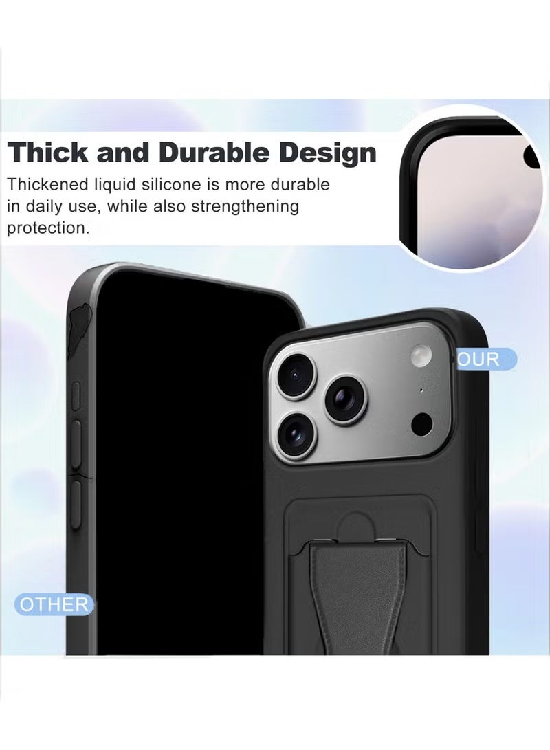TIGER Apple iPhone 17 Pro 5G 2025 Silicone TPU Case with Card Holder and Hand Grip – Slim, Durable Protective Cover in Classic Black Featuring Secure Card Storage, Enhanced Grip for Comfortable Handling, and Scratch Resistance for Everyday Protection (Model MCHPSN) - Image 2