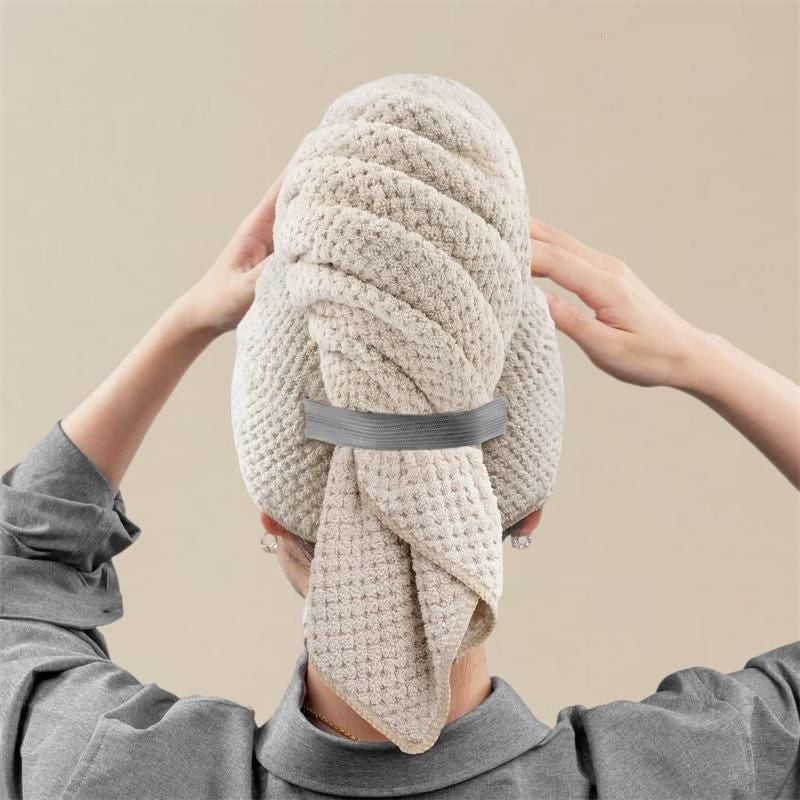 Generic Ultra Long Super Absorbent Non-Shedding Thick Dry Hair Cap Bath Cap for Long Hair Special Use Home Textile Ultra Thin Fiber Deep Cafe 