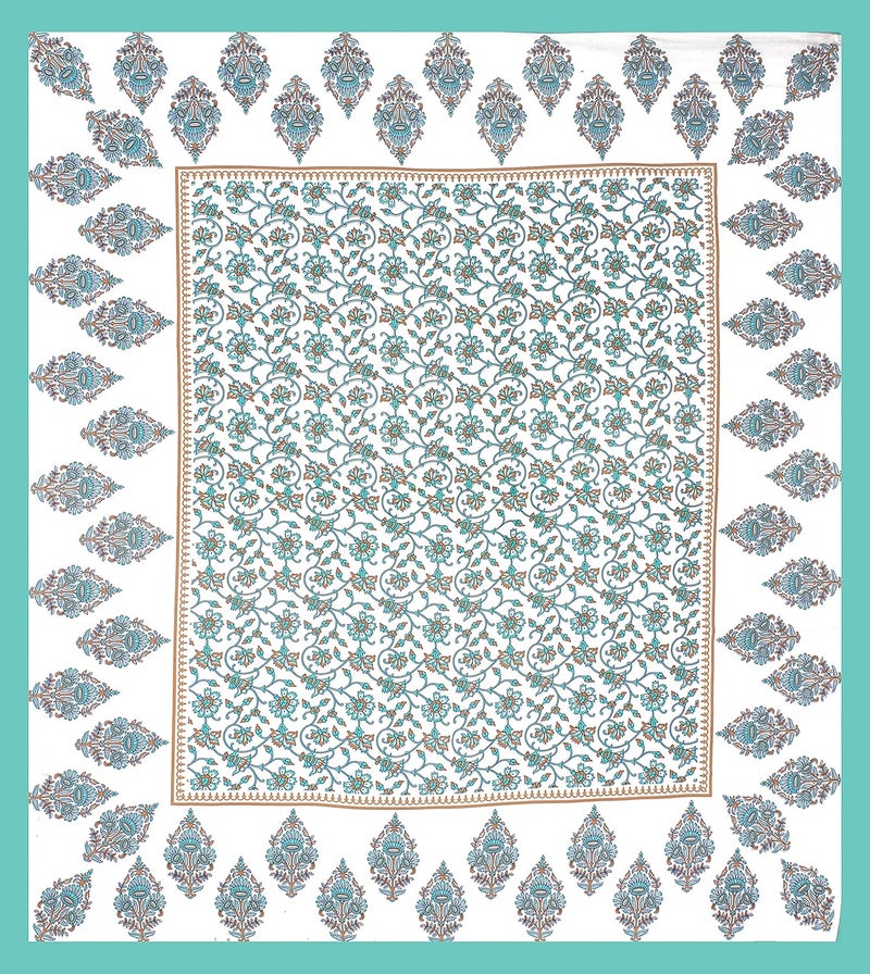 100 Cotton Double Bedsheet for Double Bed King Size Traditional Jaipuri Bedsheet with 2 Pillow Covers Multi008 - Image 3