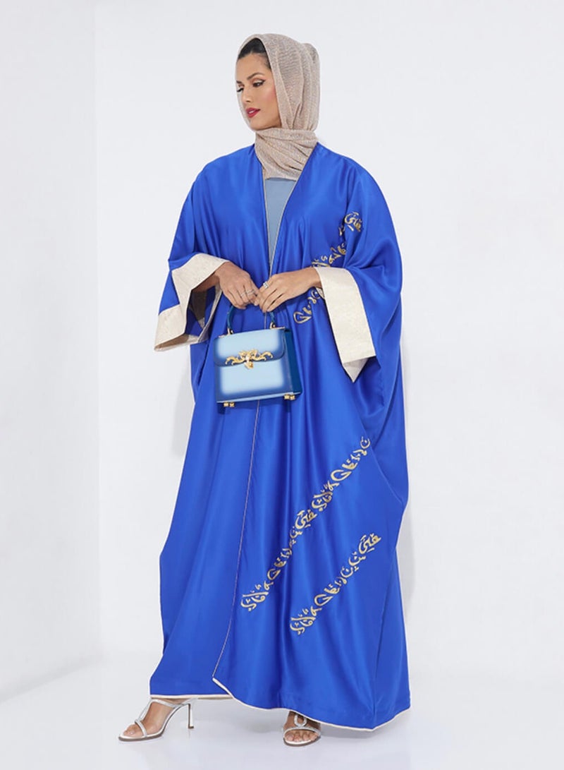 Rosette Abaya Blue Gold  - Image 4