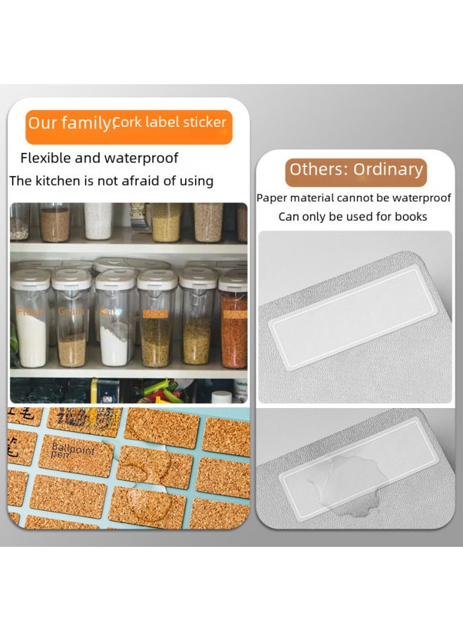 YILI Cork Seamless Note Sticker Sticker Sticker Mark Classification Kitchen Waterproof And Oil-proof Self-adhesive Vintage Label Sticker - Image 4