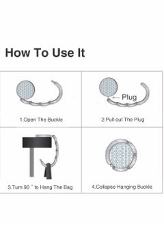 Excefore Foldable Purse Hook Floding Handbag Hanger Bling Rhinestone Bag Holder for Table Desk 3 PCS(White Pink Blue)  - Image 4