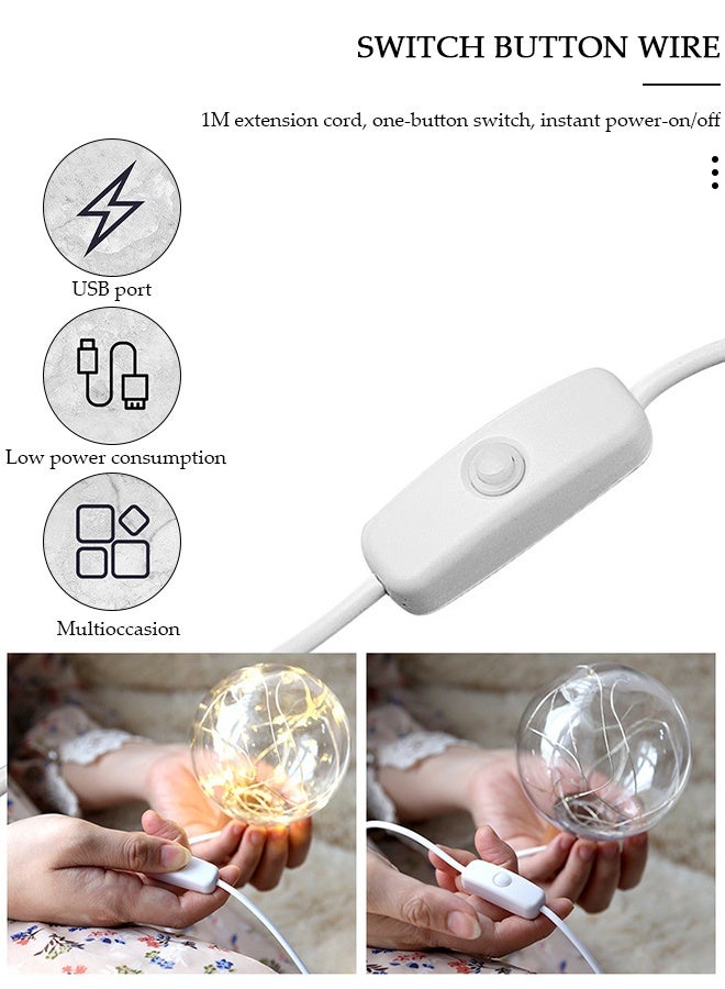 DUNISO Glass Globe LED Star Night Light for Kids Students Night Lamp with USB Charging Port Night Stand Light for Bedroom Living Room Study Room Dorm Office - Image 5