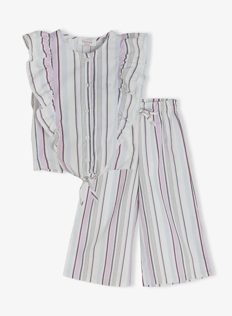 ريبلز مع نمشي Girls Stripes Co-ord Sets