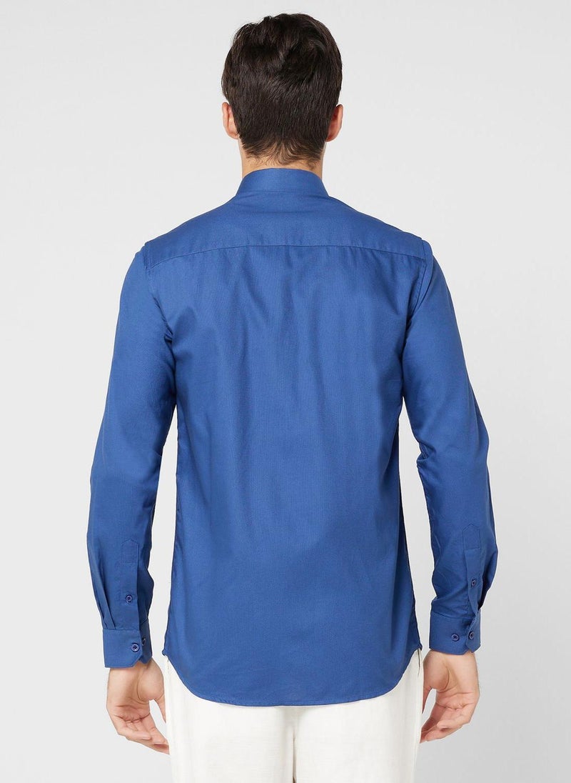 Robert Wood - Pure Cotton Formal Shirt With Full Sleeve & Semi Cutaway Collar - Image 1