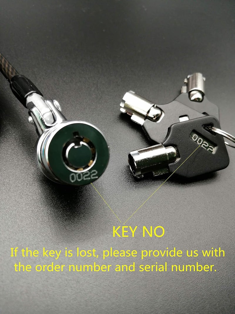 LORADAR Security Hardware Cable Lock Kit,Retractable Cable Lock Portable Keyed Laptop Lock 3 Keys 6.2Ft for Monitors, Laptops, MacBooks, Tablets, iPad,Mac mini, (Keyed Different) - Image 5