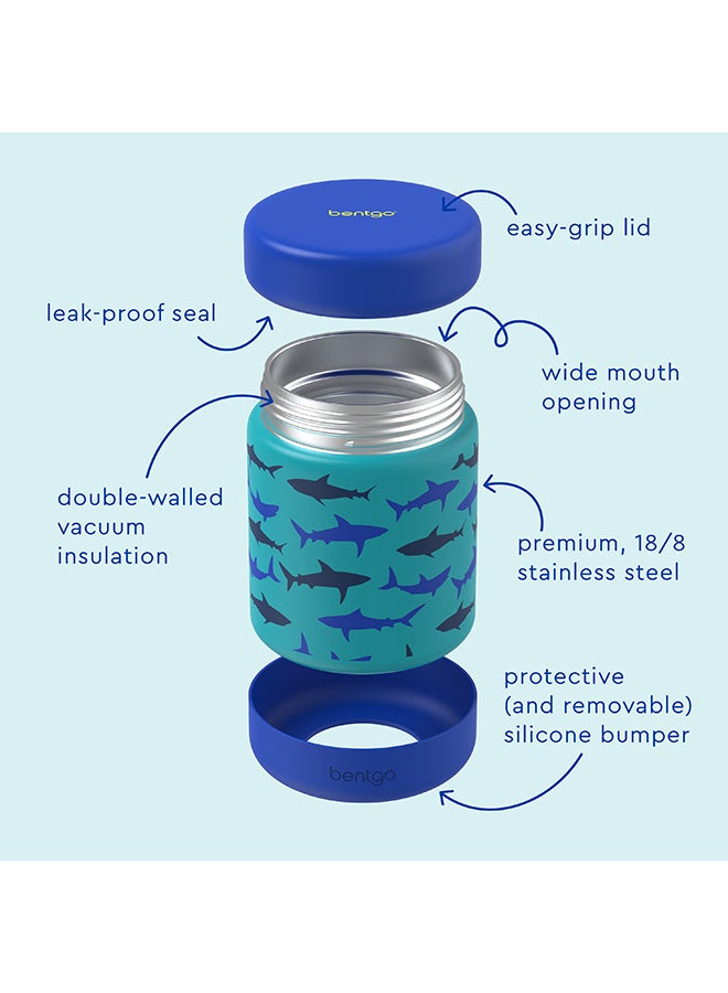 Bentgo Kids - Stainless Steel Food Jars  Large - Sharks - Image 4