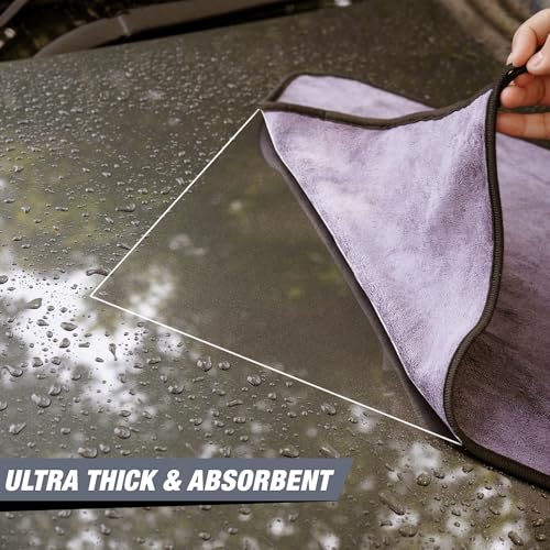 WaveX Microfiber Cleaning Towel – 500 GSM, 35x75 cm and Microfiber 2-in-1 Car Wash Mitt - Dual-Sided for Car Wash & Car Wax - Gentle & Effective Cleaning - Image 3