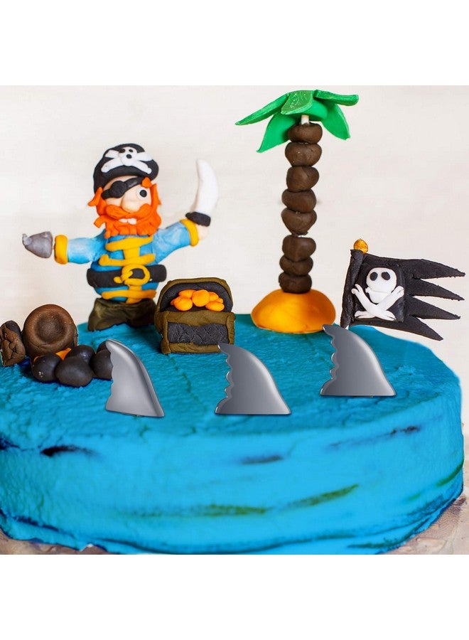 Blulu 36 Pcs Shark Fin Cupcake Toppers Shark Fin Cake Toppers Picks for Ocean Animals Theme Party Family Baby Shower Birthday Party Summer Holiday Decorations - Image 4