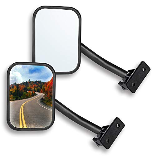 LIBERRWAY Doors Off Mirrors, right, Compatible with Jeep Wrangler CJ TJ JK JL JT Rectangular Side Mirrors Off-road Mirror Quicker Install Door Hinge Mirror For ALL Jeep Wrangler, 2 PACK - Image 1