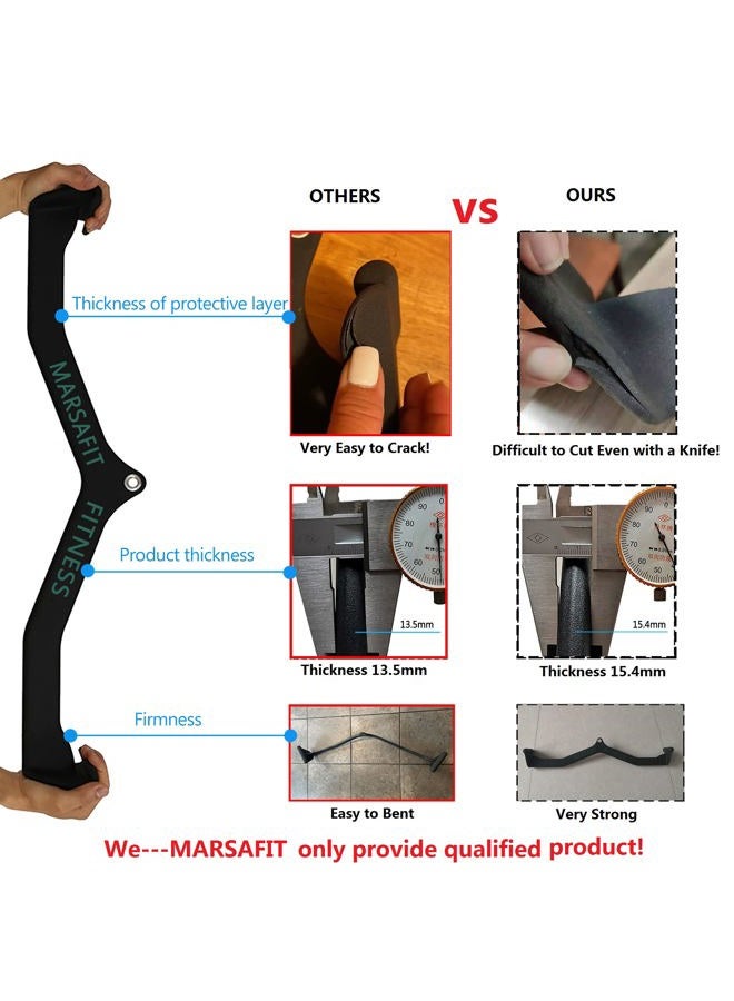 MARSAFIT Tricep Press Down Bar Lat Pull Handle Pulley Cable Machine Attachments, Home Gym Fitness Rowing Bicep Curl Back Strength Training Wide Grip Pulldown Exercises, Length 31" - Image 4