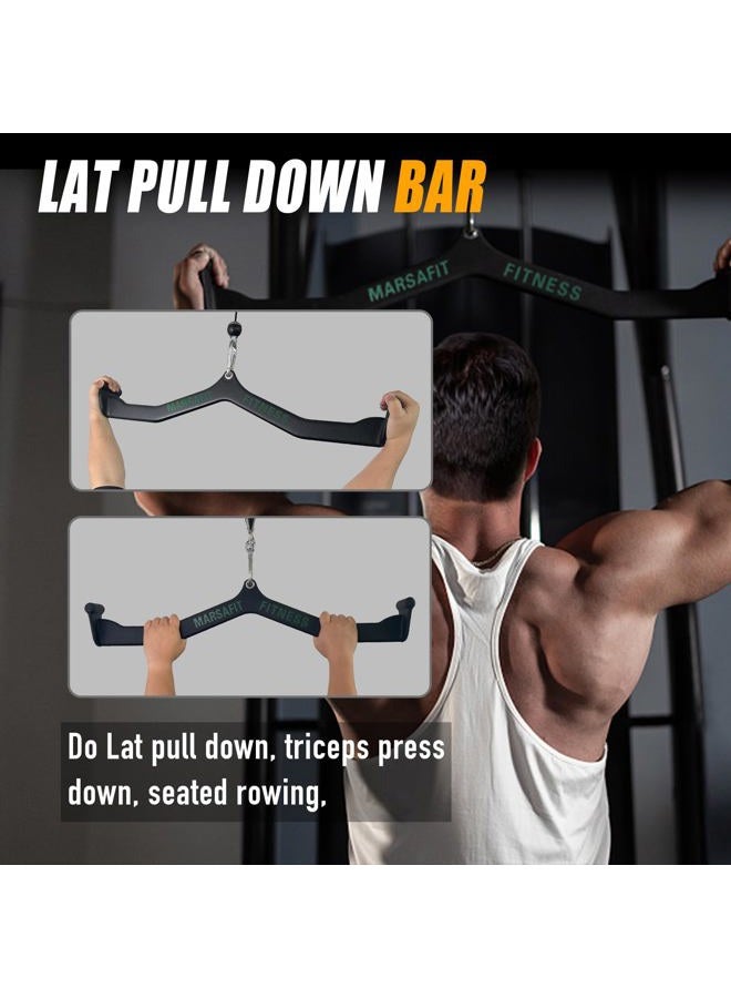 MARSAFIT Tricep Press Down Bar Lat Pull Handle Pulley Cable Machine Attachments, Home Gym Fitness Rowing Bicep Curl Back Strength Training Wide Grip Pulldown Exercises, Length 31" - Image 3