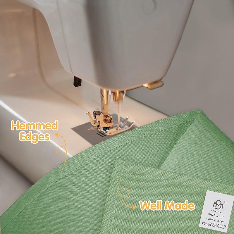 BRILLMAX 6 Pack Sage Green Tablecloths 60 x 102 Inch for 6ft Rectangle Tables - 150 GSM Polyester Fabric, 15" Standard Drop, Water, Stain & Wrinkle Resistant Cloth Cover for Wedding Dining Buffet - Image 4
