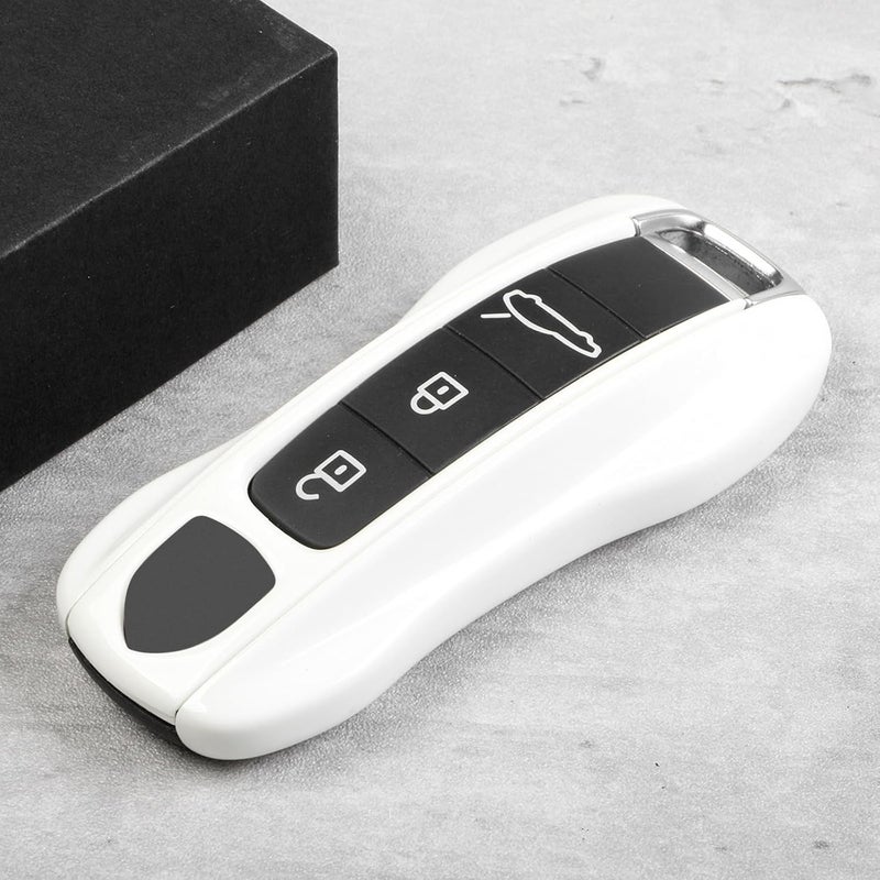 Pearl White Key Fob Cover Compatible with Porsche Cayenne 2018-2025, Panamera 2017-2024, 911 2019-2023, Taycan 2019-2024, Compatible with Porsche Key Fob Cover - Image 3