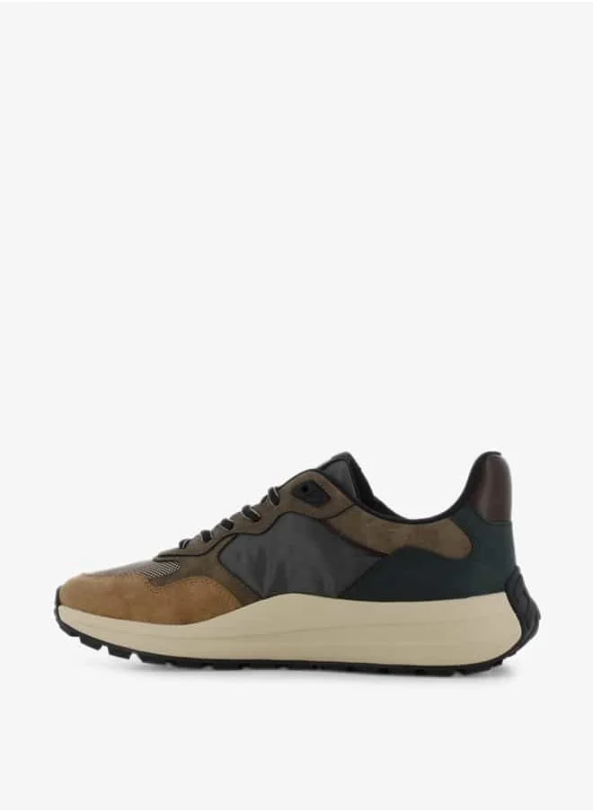 SJ Men's Panelled Lace-Up Low Ankle Sneakers
