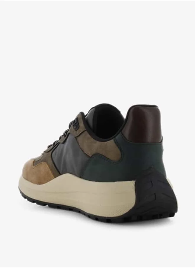 SJ Men's Panelled Lace-Up Low Ankle Sneakers