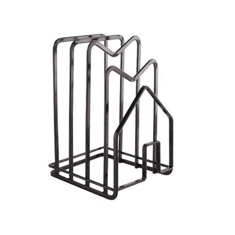 INDIAN DECOR 28612 Metal Pot Lid Kitchen Cabinet Storage Organizer Rack black - Image 1