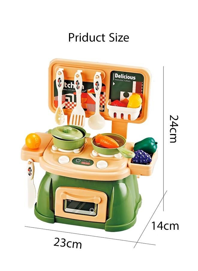 Kitchen Playset, 30PCS Pretend Play Kitchen Toys, Realistic Play Kitchen Toy, Imitated Cooking Playset, Indoor/Outdoor Kitchenette, Toddler Mini Kitchen Set, Kitchen Accessories Set Toy with Cooking Stove  Toy Food  Cookware, Birthday Gifts for 3+ Years Old Girls - Image 2