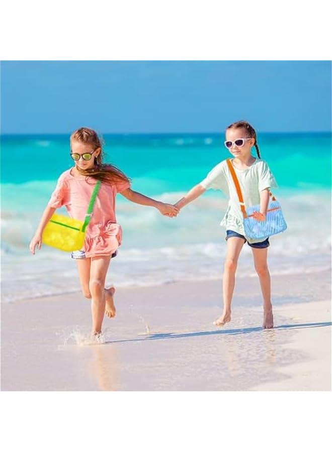 Beach Shell Bags - 3Pcs Seashell Collecting Bags for Holding Beach Shell with Adjustable Shoulder Straps, Sand Toys for Kids Picking Up Shells  - Image 4