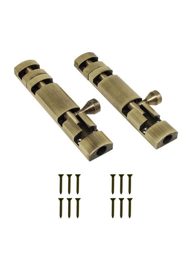 Volo Volo Premium Zaylo Tower Bolt 4inch Tower Bolt/Door Latch/kundi/chitakni/Chitkini (Brass Antique Finish, Pack of 2 Pieces)  - Image 1