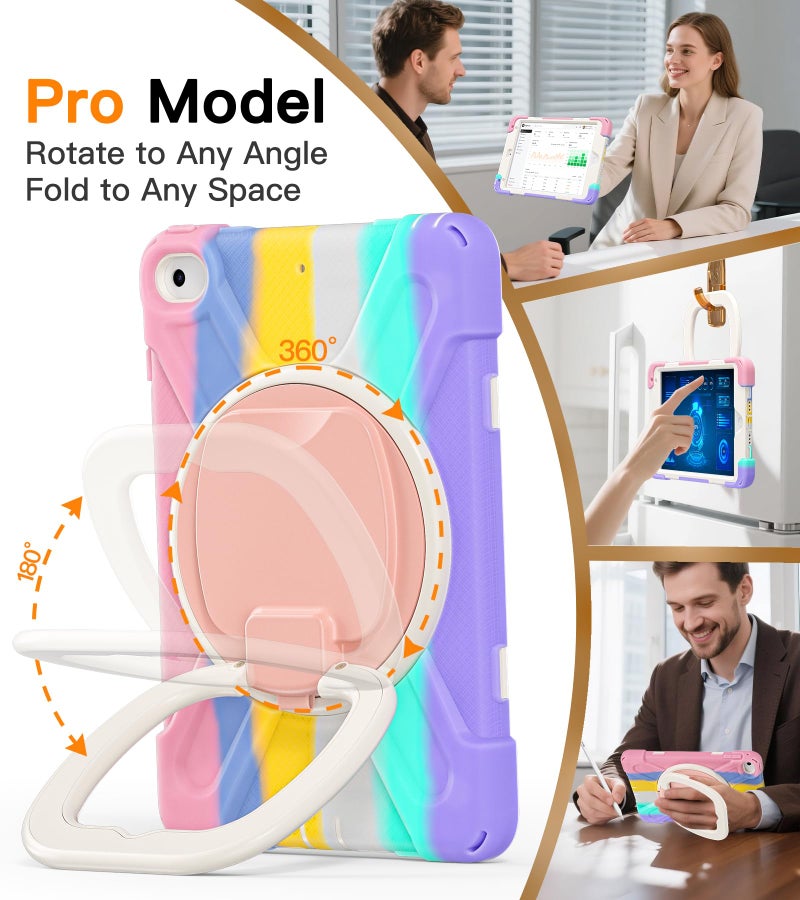 BATYUE for iPad mini 5/4 7.9 Inch Case (2019/2015), Kid-Proof Shockproof Cover with 360Â° Kickstand, Detachable Shoulder Strap & Pencil Holder for Girls and School - Cute Colourful Pink - Image 3