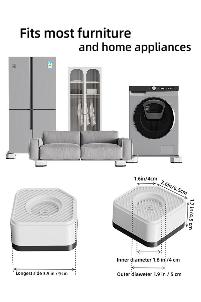Anti Vibration Pads for Washing Machine, 4 Pcs Antivibration Stabilizer Support Feet Stops Washer Dryer Moving, Prevents Noise, Vibration Transfer - Image 2