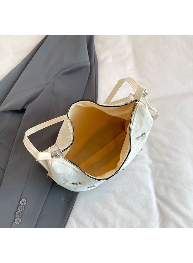 Large Capacity Women's Backpack 2025 Trendy Design Commuter Multi-Functional Double Shoulder Single Shoulder Crossbody Bag-Color:Add Cloud Pendant Silver - Image 4