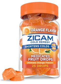 ZICAM Zicam Cold Remedy Zinc Medicated Fruit Drops, Ultimate Orange, 25 Count (Pack of 1) 
