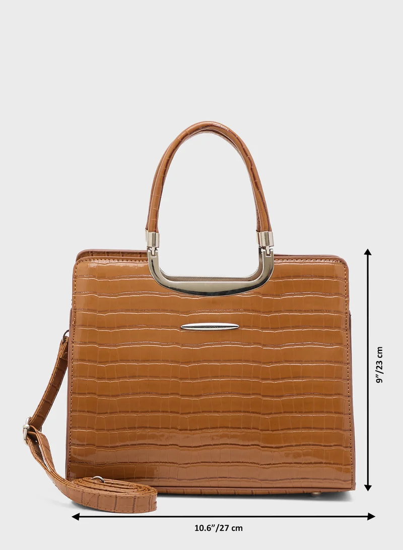ELLA Croc Effect Satchel
