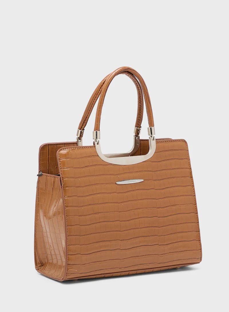 ELLA Croc Effect Satchel