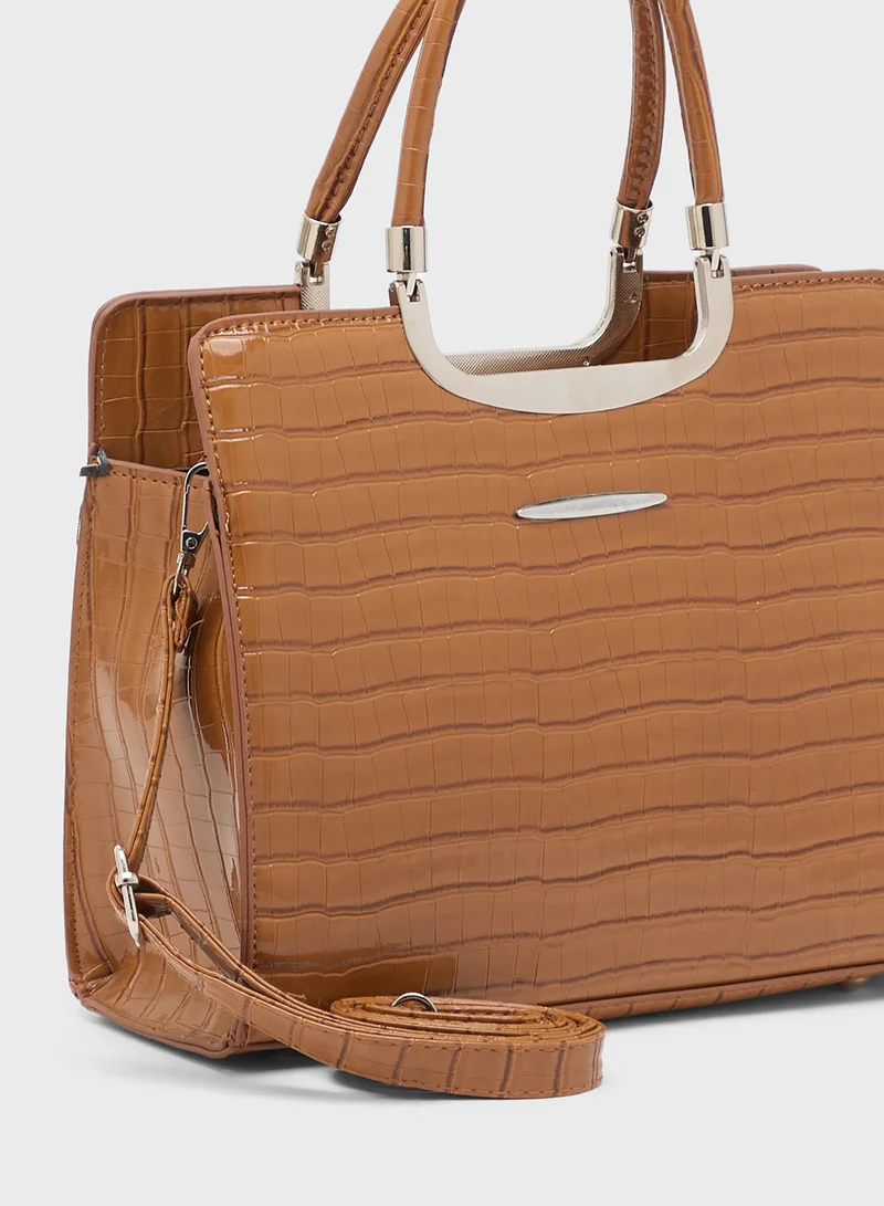 ELLA Croc Effect Satchel