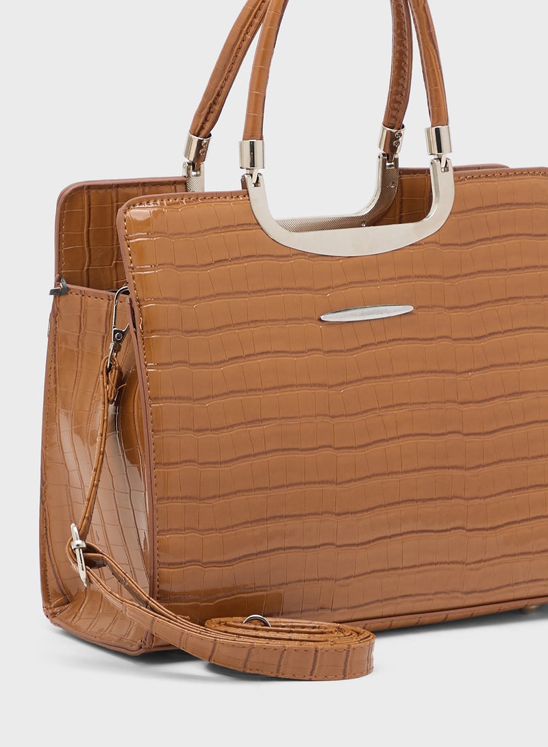 حقيبة ساتشيل بنقشة التمساح