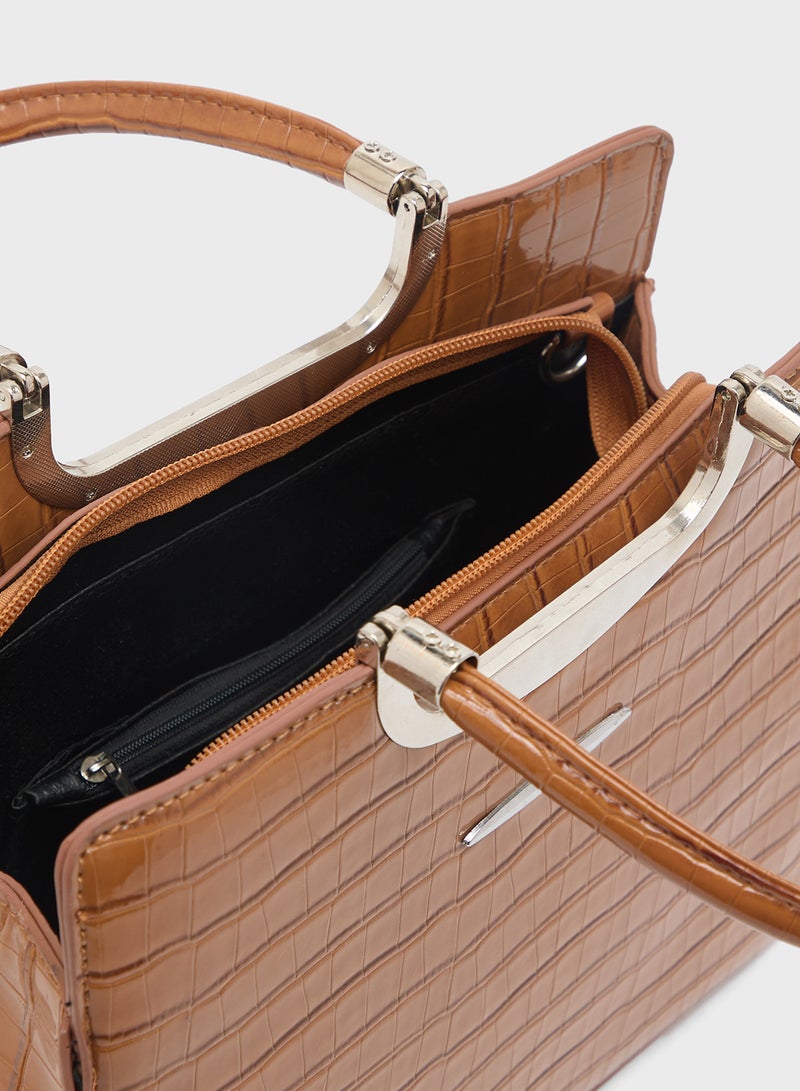 حقيبة ساتشيل بنقشة التمساح