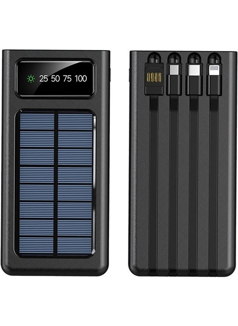 High-Capacity Four-Core 30,000mAh Solar Power Bank with Large Capacity, Including a Compact 10,000mAh Portable Power Bank, in Elegant White