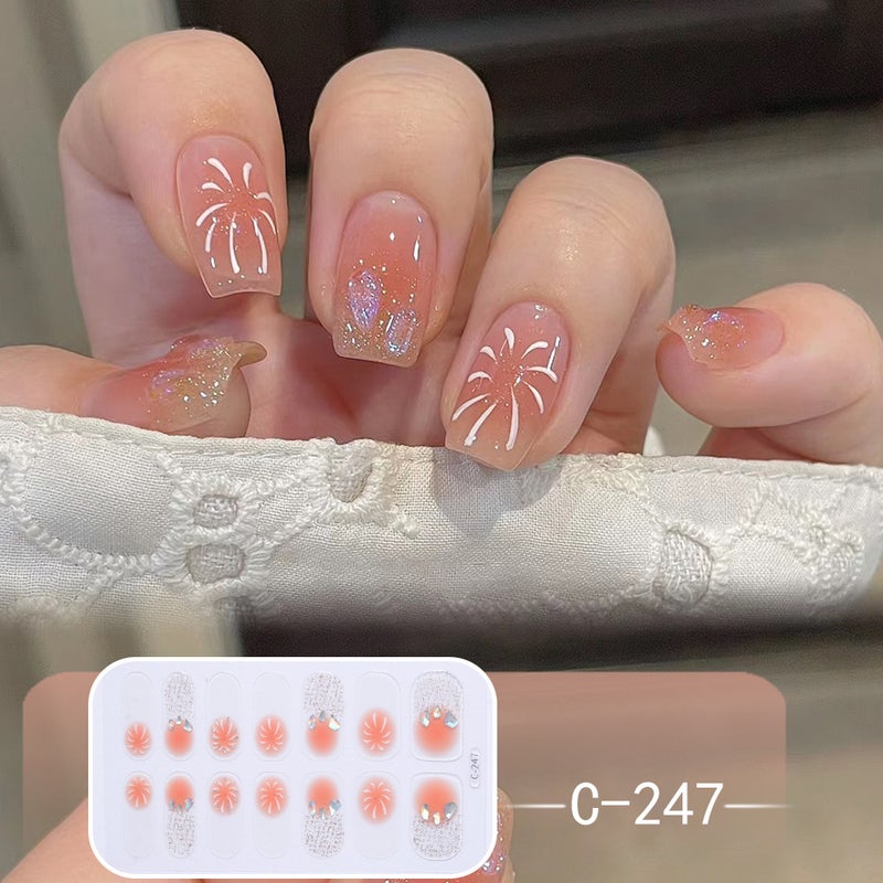 Icy Transparent Blush Heart Star Nail Stickers - Pink - Image 4
