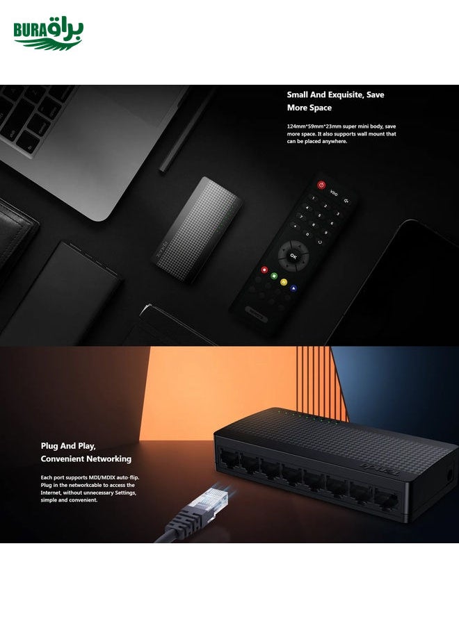 Tenda SG108M All Gigabit Ports High-speed Network 8-Port Ethernet Switch 1000Mbps Fast LAN HUB