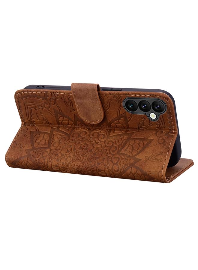S-TOP Case For Samsung Galaxy A26 / A16 Mandala Embossed Dual-Fold Calf Leather Phone Case - Image 4