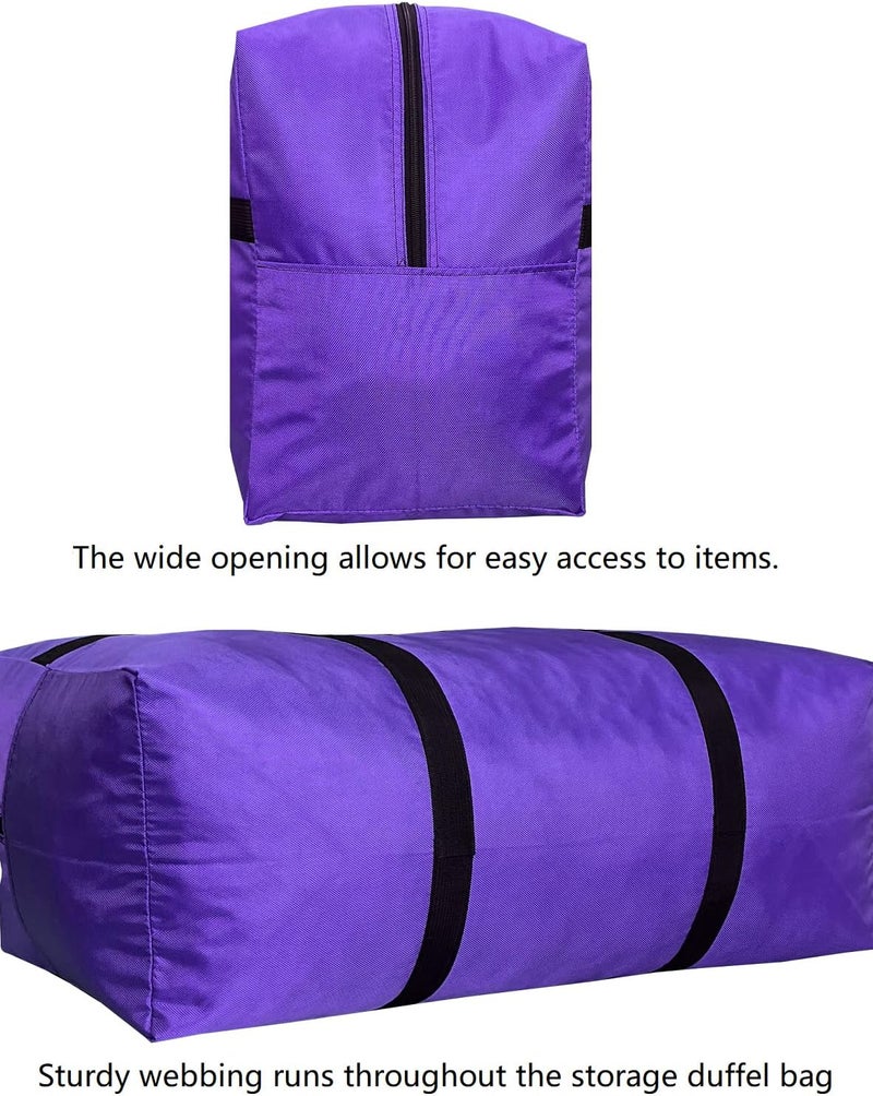 DoYiKe Extra Large Storage Duffle Bag with Zippers and Handles, Big Foldable Duffle Bag for Travel, Purple, Medium-31.5"(L) X 11.8"(W) X 16.5"(H), Duffel - Image 4